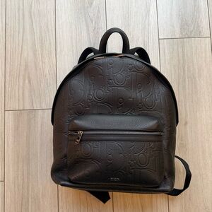 Dior Black Embossed Leather Men's Backpack